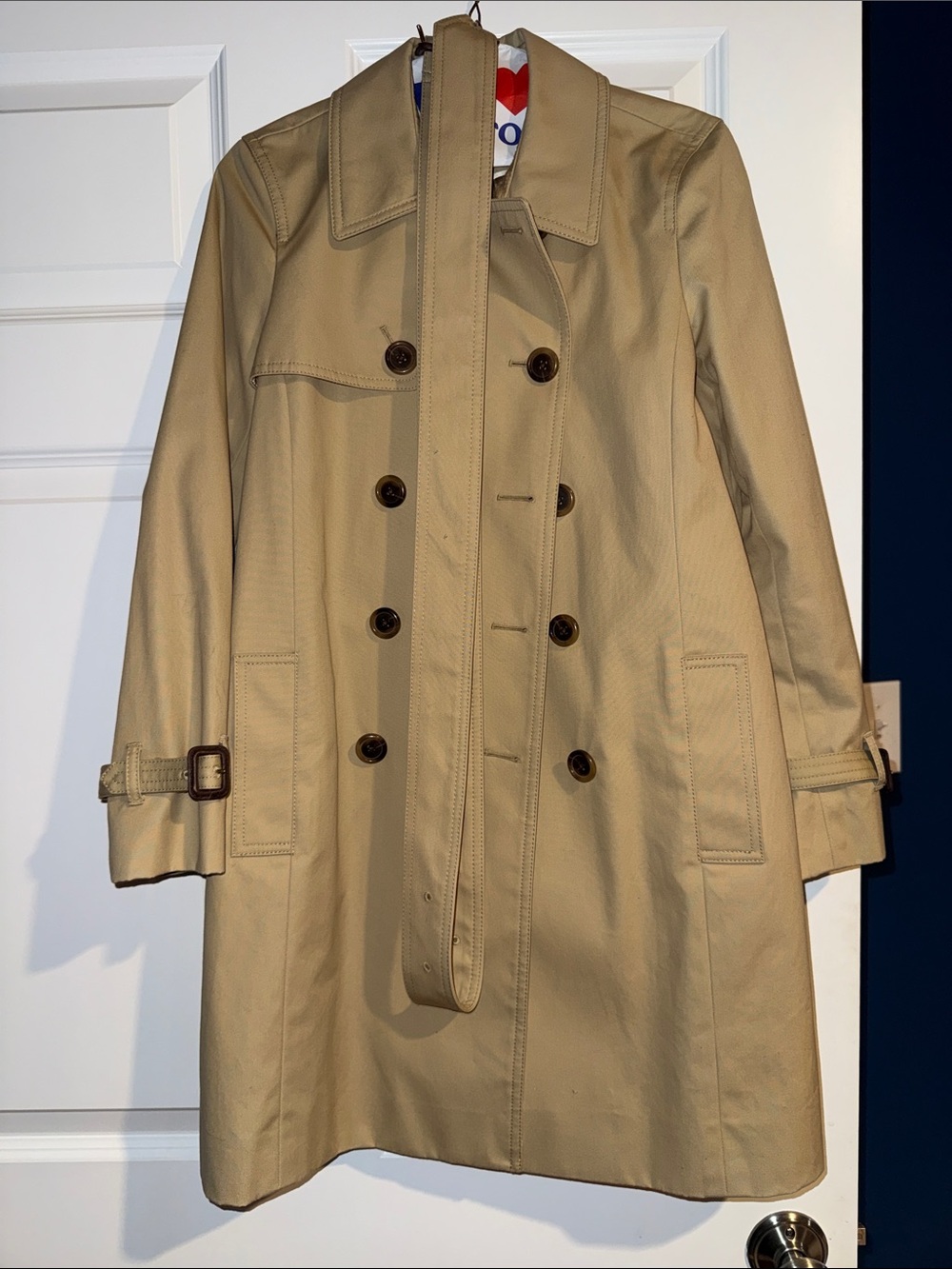 Classic Women's Tan Trench Coat - Lightweight Double-Breasted Jacket